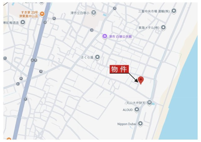 津市白塚町《1号棟》の地図|広域Map