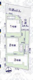 茅ヶ崎市東海岸南6丁目　新築戸建　全３棟の区画図|対象１号棟
