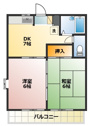 【間取り】 | 日当り良好な２DKタイプのお部屋です！