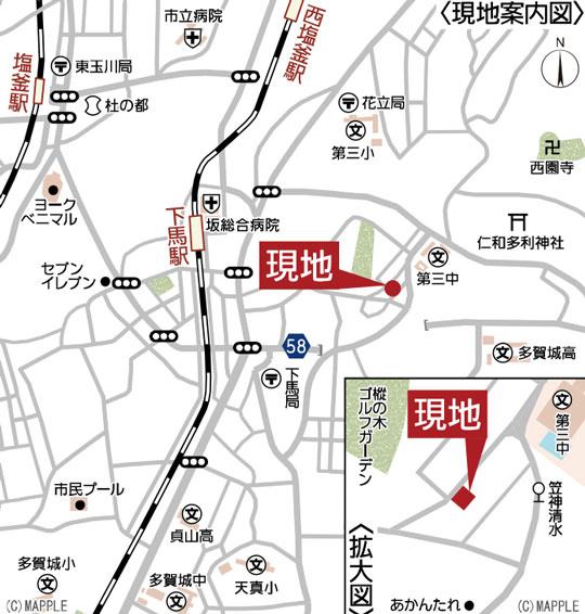 【多賀城市下馬】多賀城でお家買うなら地域密着≪ふじの不動産≫の地図