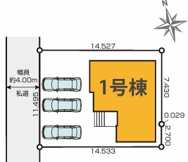 西東京市向台町6丁目　新築一戸建　西武新宿線　花小金井の区画図