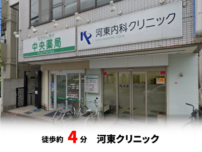 【周辺】 | ファミール上新庄 | 河東クリニック　徒歩約4分・自転車約2分