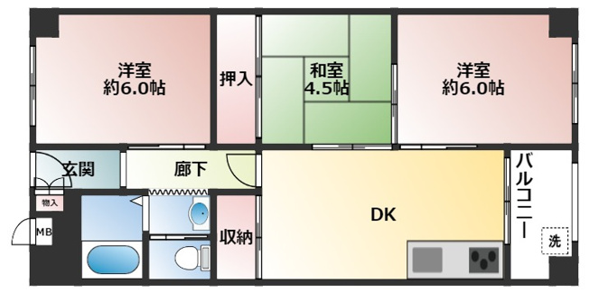 【間取り】 | 夢野ハイタウン1号棟