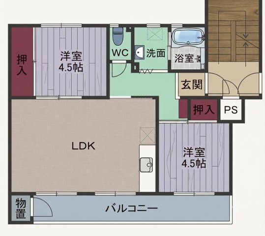 新狭山ハイツ26号棟　中古マンション　5階の間取り