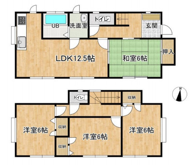 上尾市上　中古戸建の間取り|上尾市上　中古戸建・4LDK・土地面積111.07m2・建物面積88.19m2
