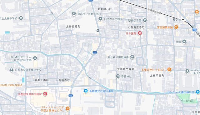 ★京都市右京区太秦朱雀町　第3期　新築一戸建ての地図