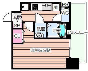 【間取り】 | プレサンス大手前ピリオド