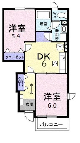 アンソレイエＢの間取り