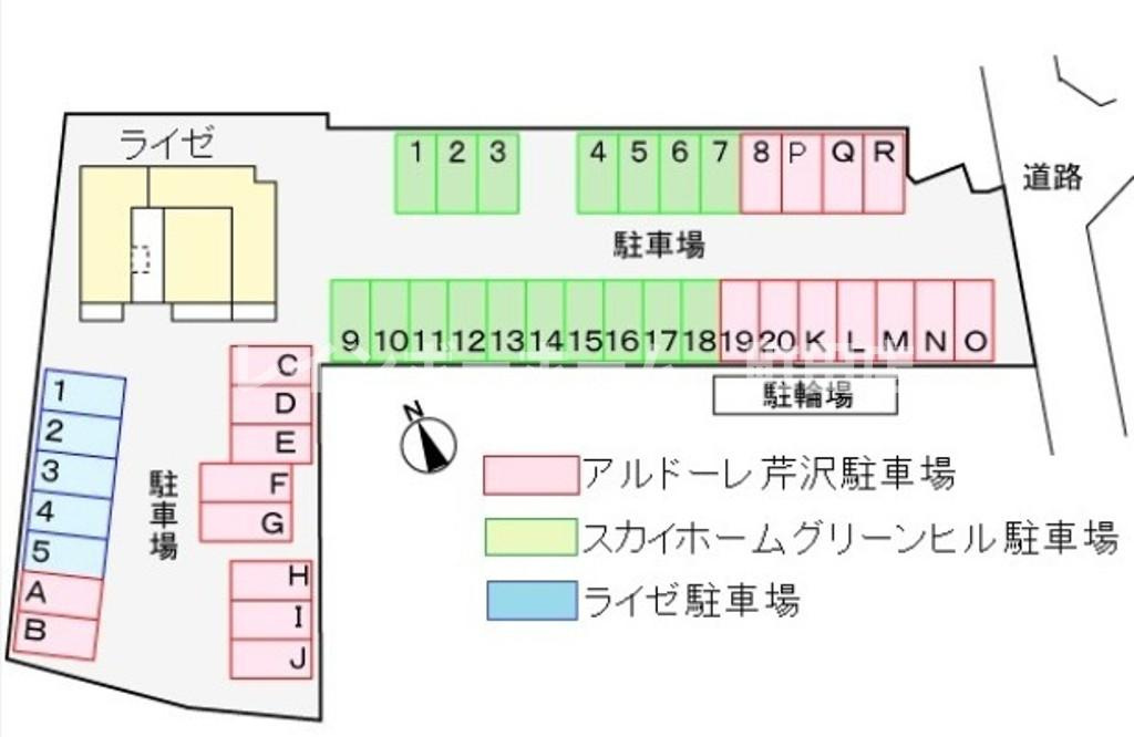 スカイホーム　グリーンヒル※初期費用分割あと払いサービス利用可能物件の区画図