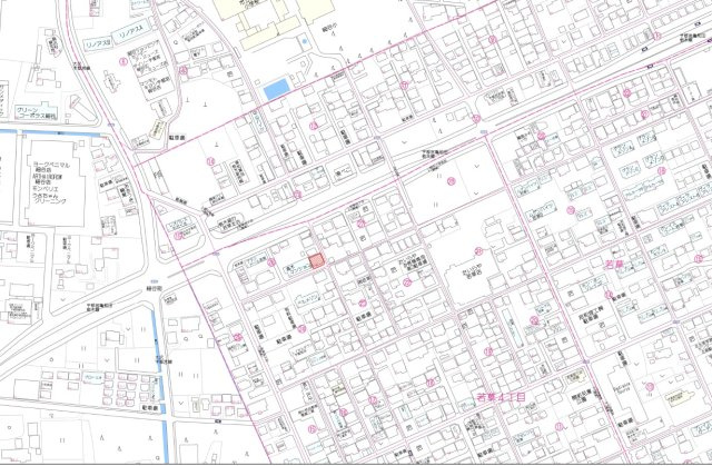 宇都宮市若草４丁目　土地の地図