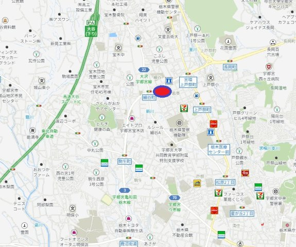 宇都宮市若草４丁目　土地の地図