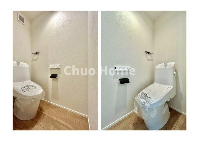 江東区東砂4丁目新築分譲住宅のトイレ|【トイレ×2】温水洗浄便座機能付きトイレ。温水洗浄便座は清潔にお使いいただくための大切なアイテムです。