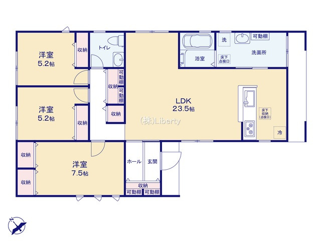 小美玉市希望ケ丘1期　新築戸建　3号棟の間取り
