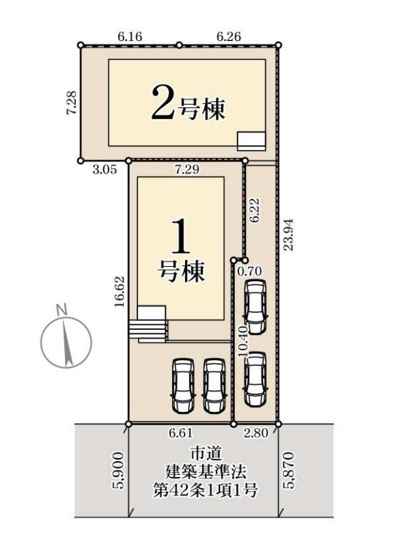 【区画図】 | 福岡市南区長住5丁目第9　1号棟（全2棟）【仲介手数料無料・0円】 | 区画図です。1号棟