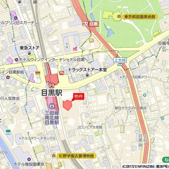 ＢｒｉｌｌｉａＴｏｗｅｒｓ目黒ノースレジデンスの地図