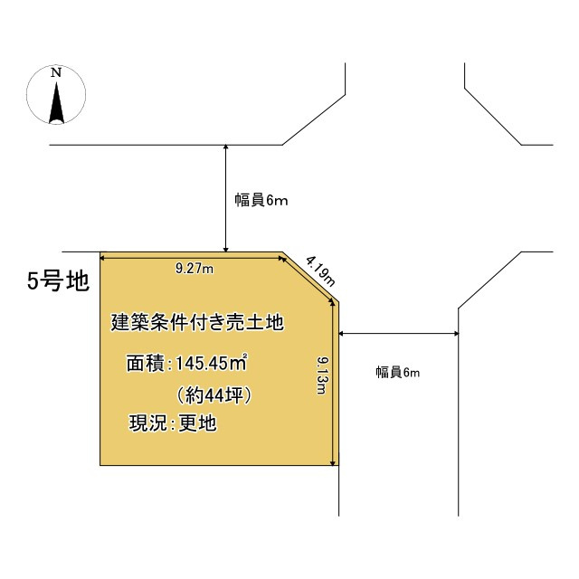 京都市北区西賀茂丸川町　建築条件付き売土地　5号地の土地図