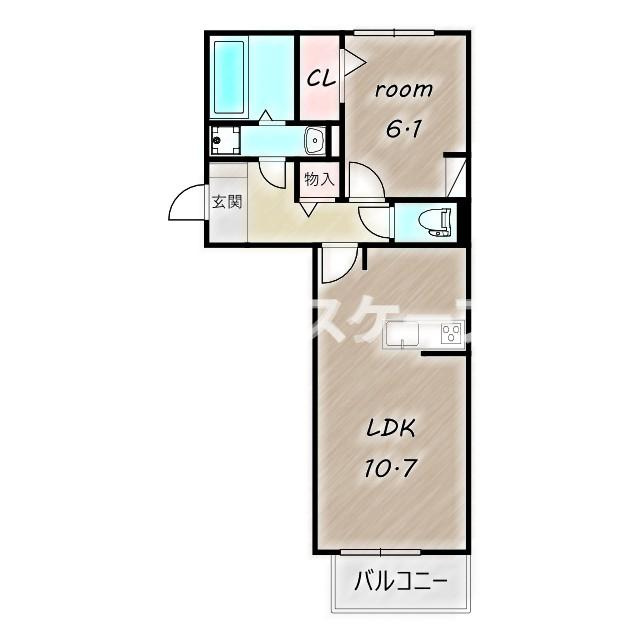 エスポワール　Ａの間取り|高崎、前橋のお部屋探しはエンドスケープまで！お客様の理想お聞かせ下さい♪