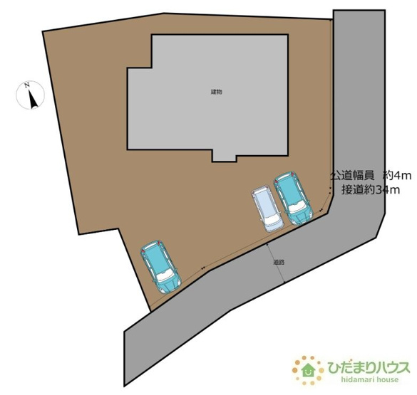 【区画図】 | 土浦市下高津4丁目　中古戸建 | 敷地面積広々112坪以上で並列3台駐車可能です♪