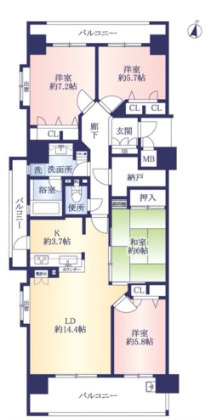 アーサー六ツ門プレミアムタワーの間取り
