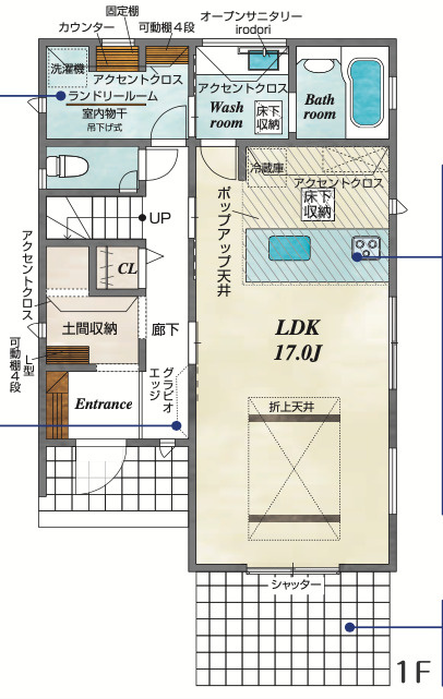 埼玉県川越市広栄町15番9の間取り|二号棟1F
