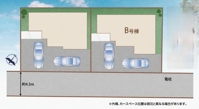 水戸市曙町　新築戸建　B号棟の区画図