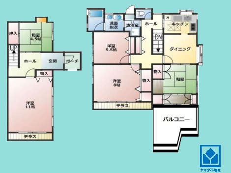 西宮市甲陽園西山町の間取り|5DK、土地面積277.81平米、建物面積129.21平米、木造2階建。ご成約でヤマダポイントプレゼント中です。お問合せお待ちしております。