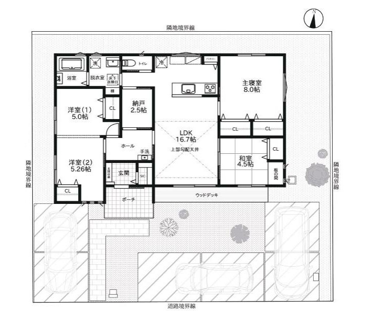 水戸市河和田1丁目　新築戸建　NO14の間取り