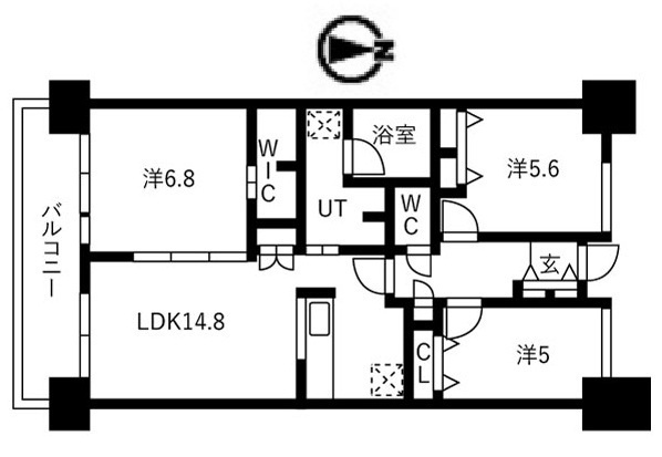シティコート目黒1号棟の間取り