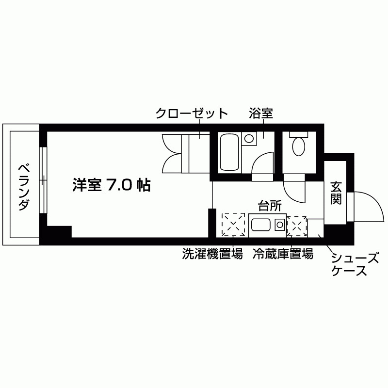 ハウゼ公園前の間取り|Aタイプ
代表的な間取りです
