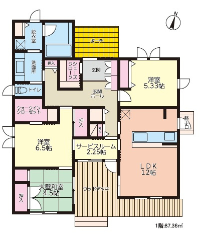 柏市船戸　築2年　平屋　中古戸建の間取り