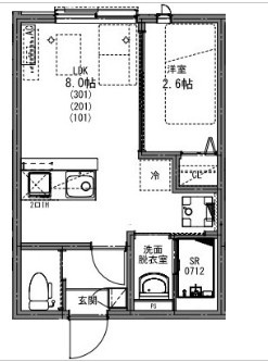 柏市つくしが丘３丁目のアパートの間取り