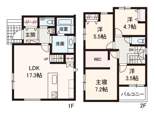 【間取り】 | madre court浜寺石津町西4 | 設備・収納も充実、4LDK新築戸建！カースペース1台分有(車種による)。内覧をご希望の際はお気軽にお電話ください！