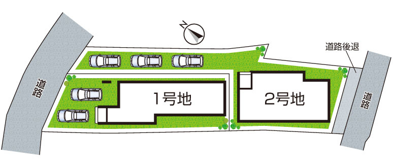 京都市西京区嵐山茶尻町　第2期　新築一戸建ての区画図|全２区画