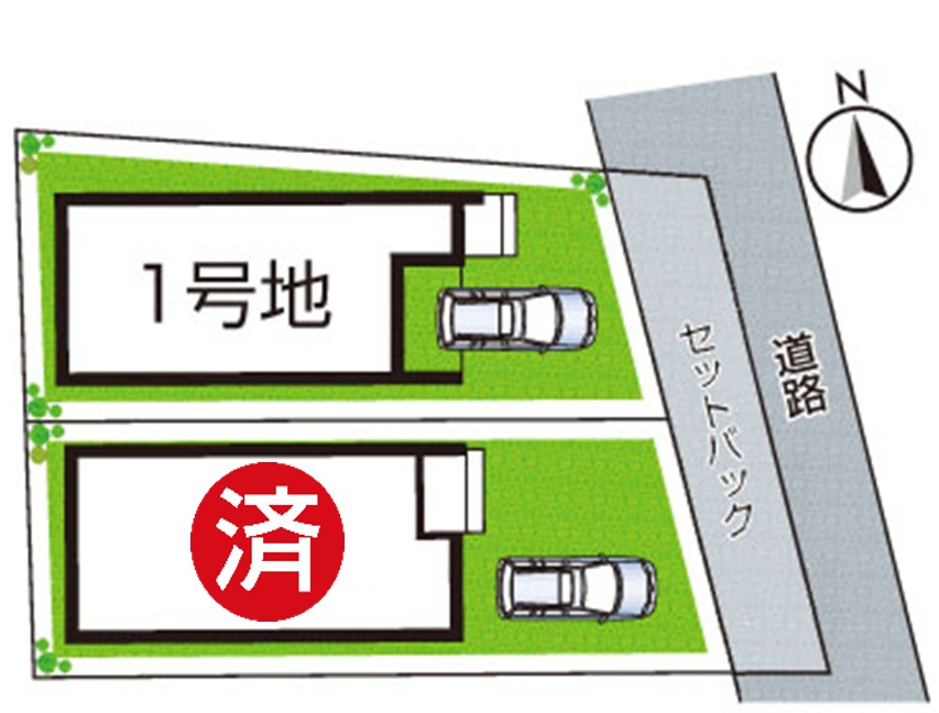 京都市右京区太秦朱雀町　第3期　新築一戸建ての区画図|全2区画