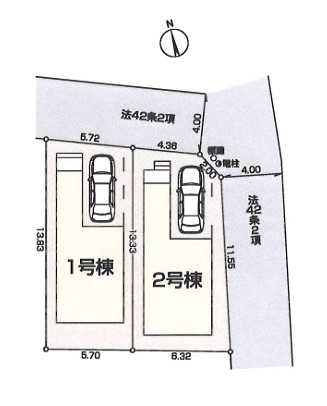 八王子市　元横山町　新築一戸建て　１期の区画図|～八王子駅徒歩圏の好立地に、全2棟の新築一戸建てが誕生～