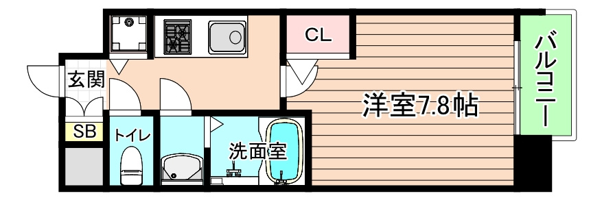 大阪市城東区成育１丁目の賃貸マンションの間取り