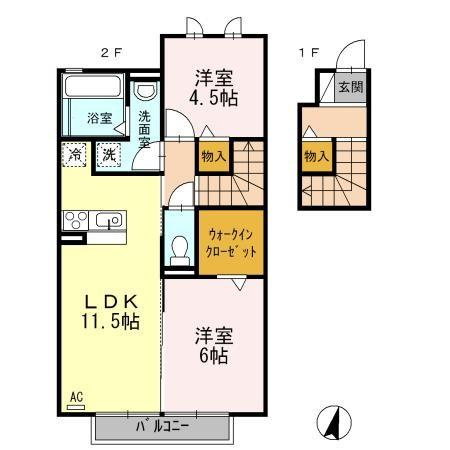 シャルマンピーチ　Aの間取り