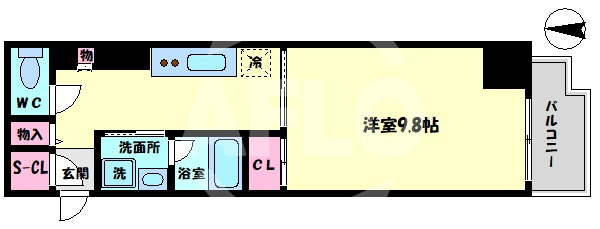 プレミアス梅田の間取り|プレミアス梅田　開放感のある間取り