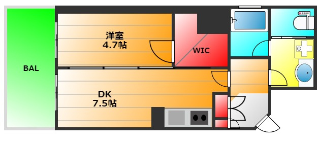 アーバネックス南堀江の間取り|現状有姿