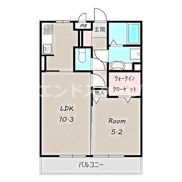 スクエア　Ｃの間取り|高崎、前橋のお部屋探しはエンドスケープまで！お客様の理想お聞かせ下さい♪