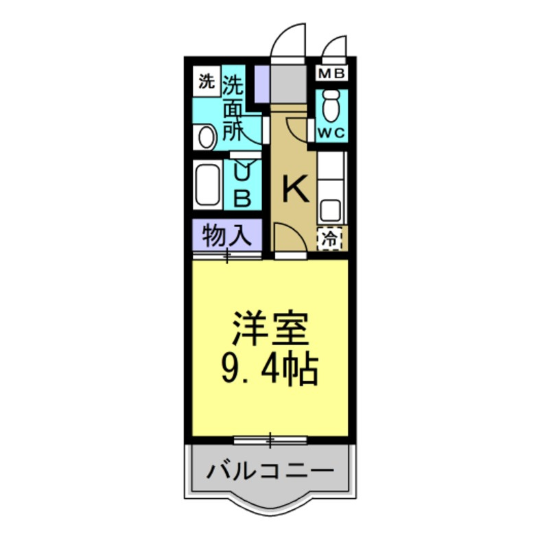 オーク富久の間取り|※バルコニーの形が若干異なる場合がございます。現況優先といたします。