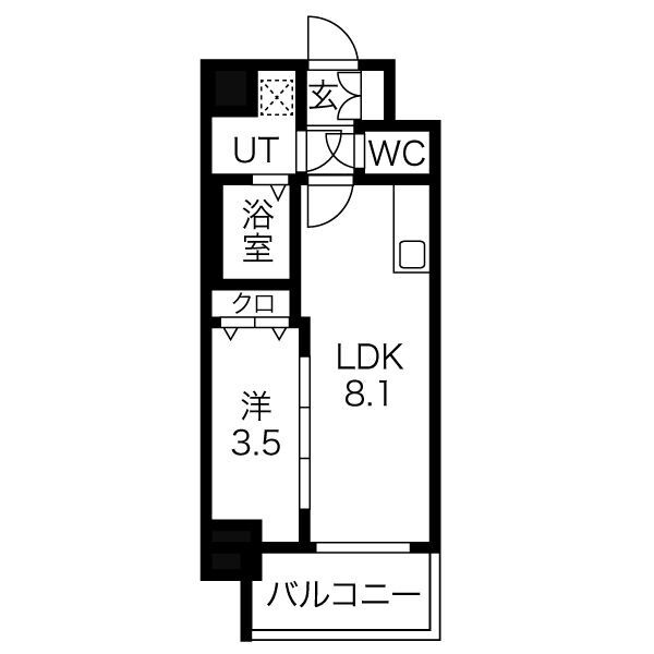 名古屋市中区新栄２丁目の賃貸マンションの間取り