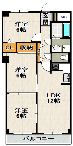 インペリアル花屋敷の間取り