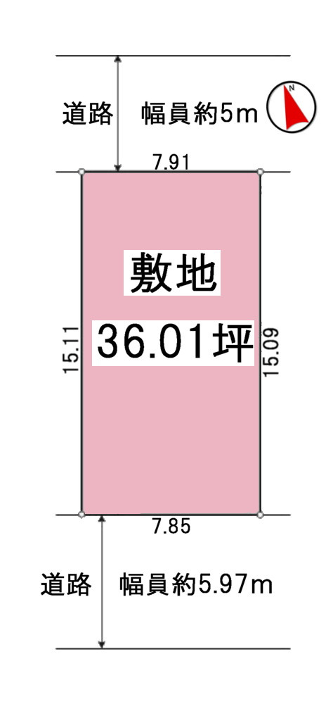 神戸市西区長畑町　土地の土地図|敷地面積約36.01坪ございます♪南向きで陽当り通風良好です！前面道路5ｍ以上でゆったりです！