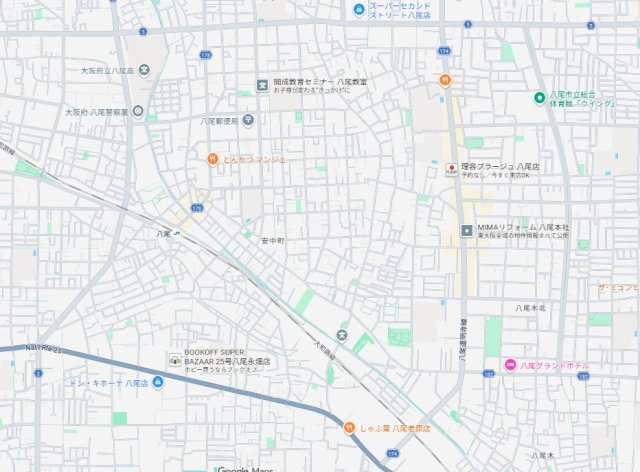 八尾市安中町　第2期　新築一戸建ての地図