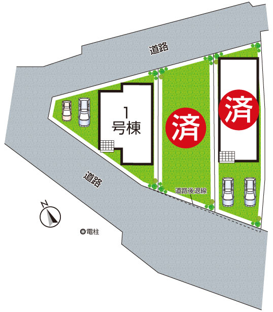 八尾市安中町　第2期　新築一戸建ての区画図|全3区画