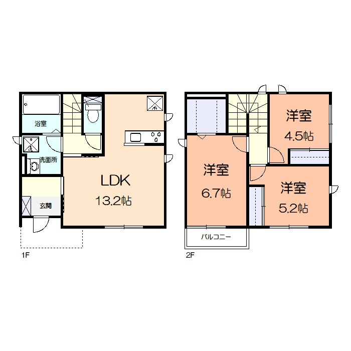 田谷町貸家の間取り