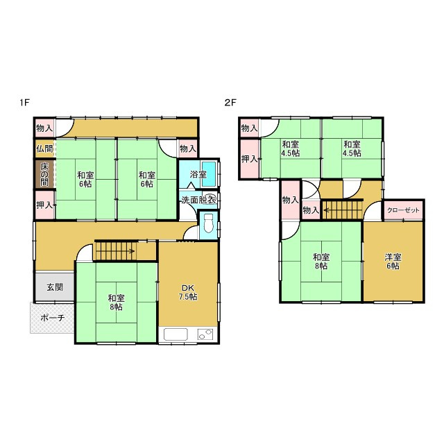 鳥取市吉成中古戸建の間取り