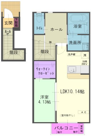 盛岡市緑が丘１丁目のアパートの間取り
