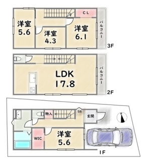 【間取り】 | 右京区太秦朱雀町 | 《1号地》